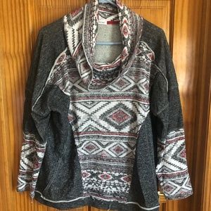 Gray Designed Long Sleeve mid weight sweater